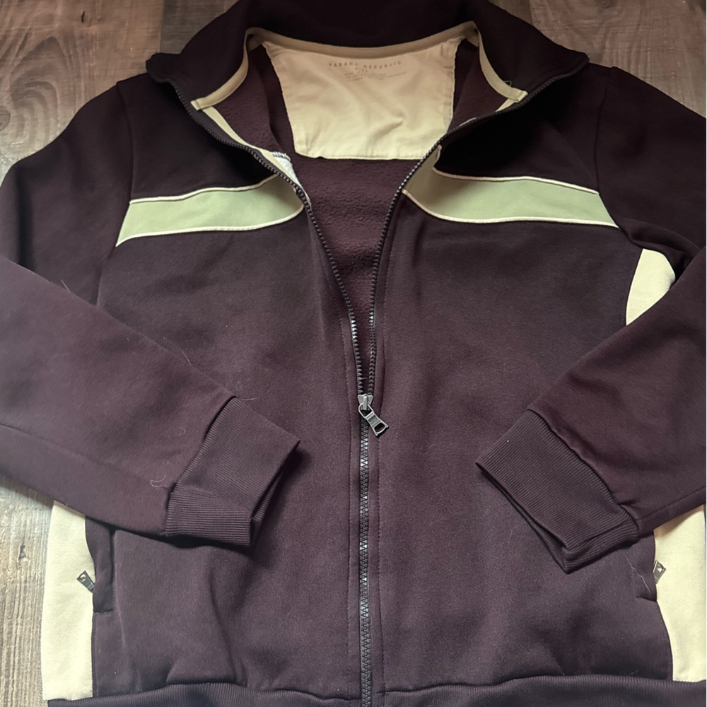 Brown & Cream Zip Up Jacket